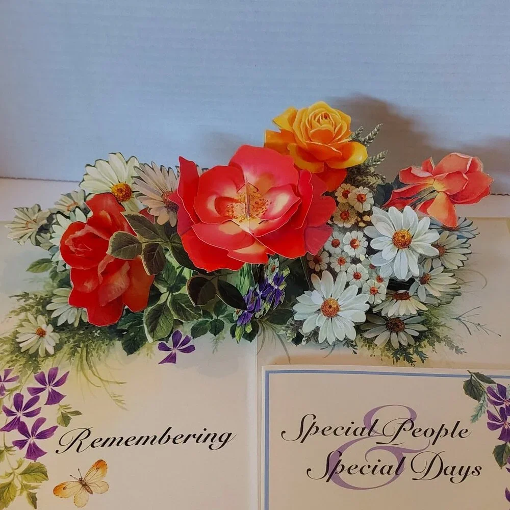 Vintage 90s Appointments and Special Days a Pop-Up Floral Bouquet Calendar Rose